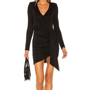 NWT Alice + Olivia Kyra Deep V Drapey Mini Dress
